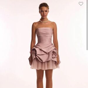 Milla Rosette mini dress in misty rose, Glow-Up